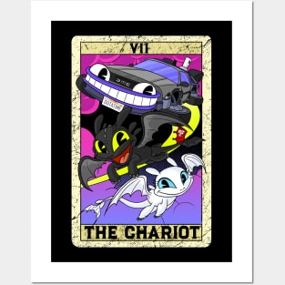 The Chariot DeLorean DMC Tarot Card Toothless Old Timey Cartoon Posters and Art